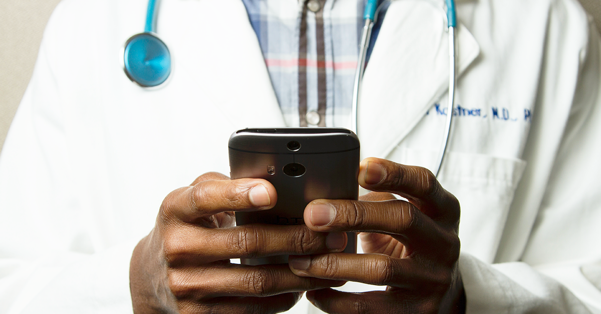 prescriber on smartphone